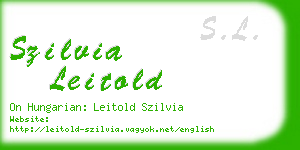 szilvia leitold business card